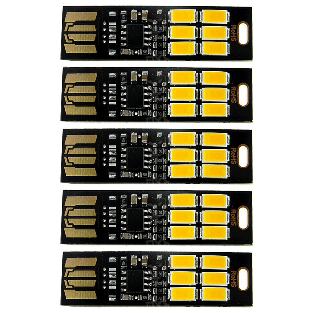5Pcs USB LED Portable Night Light Bright Mini Keychain Camping Car Lamp Module
