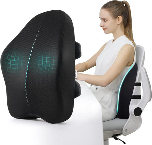 Lumbar Support Pillow for Office Chair Back Black