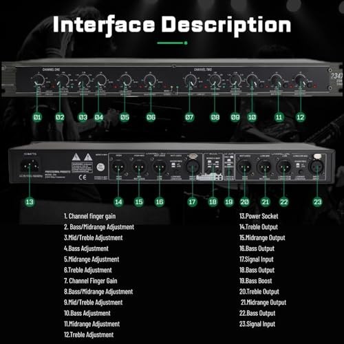 4 Way Audio Crossover, Professional Stereo Sound Distribution Processor, 110V fo