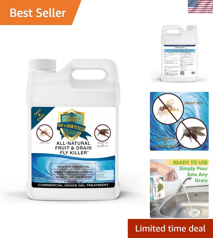 Natural 1 Gallon Fruit Fly & Drain Fly Solution - Long Lasting & Easy to Use