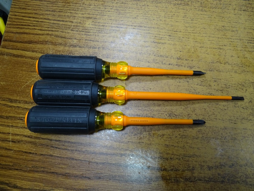 3 Klein 1000v screwdrivers