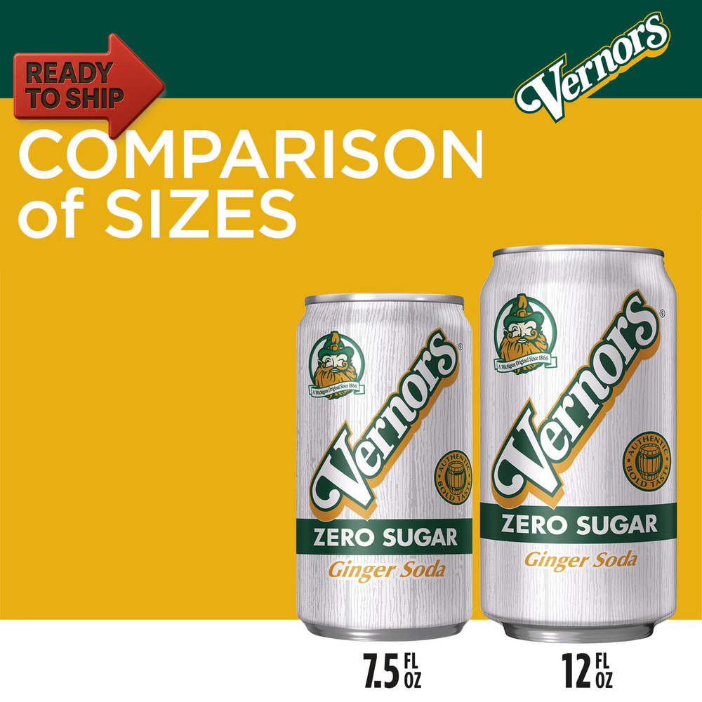 Zero Sugar Ginger Ale Soda Pop, 12 Fl Oz, 12 Pack Cans