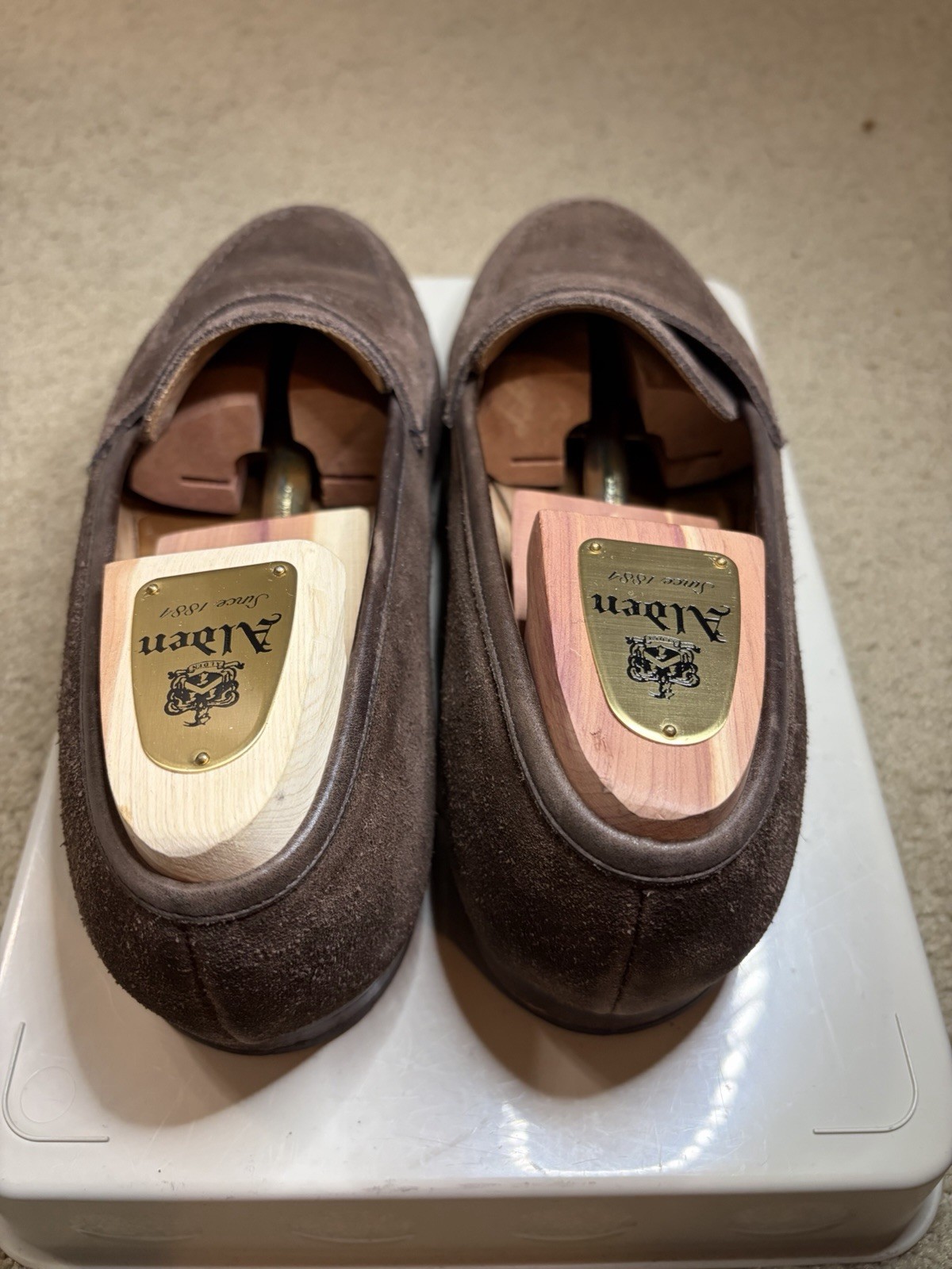 Crockett Jones Boston Suede Penny Loafer Size 9.5E Made In England