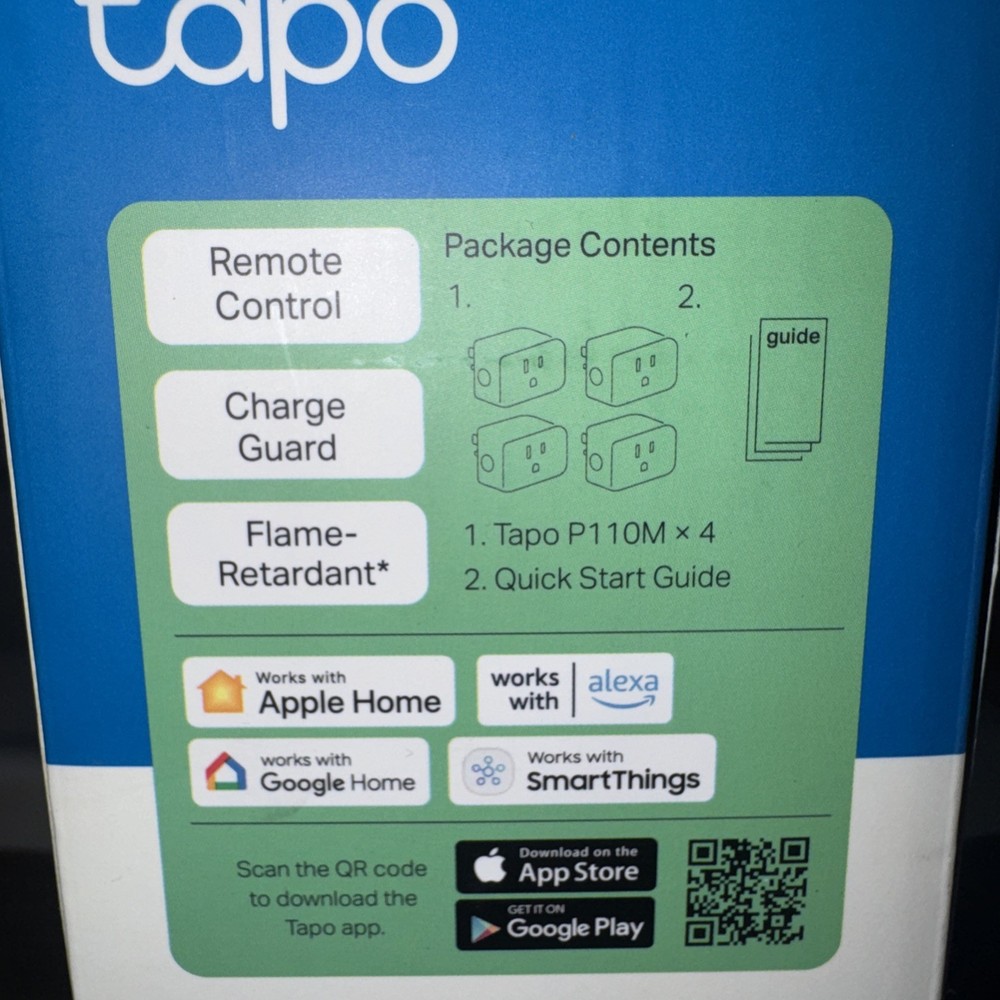TP-Link Tapo Matter Supported Smart Plug Mini 4-Pack White