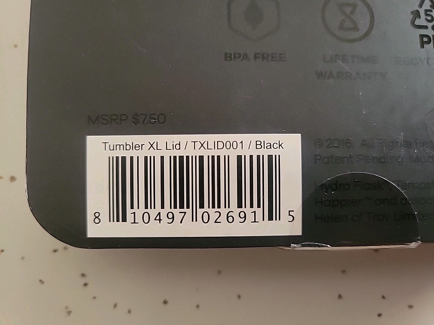 Lot Of 2 New Hydro Flask BPA Free 32 oz Tumbler Press-in Lid, Black X Large