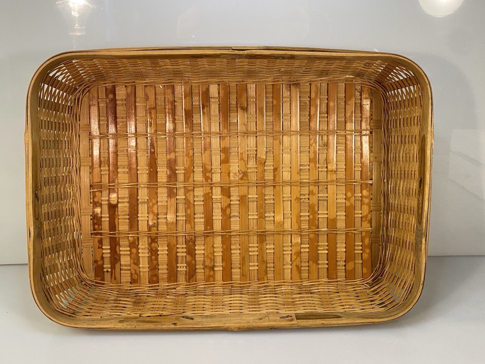Rustic Farmhouse Rectangular Woven Bread/Serving Basket 14.75”x10.25”x2.5”