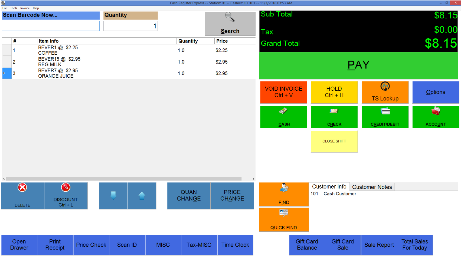 Retail Point of Sale System-Cash Register Express POS CRE /AGE VERIFICATION