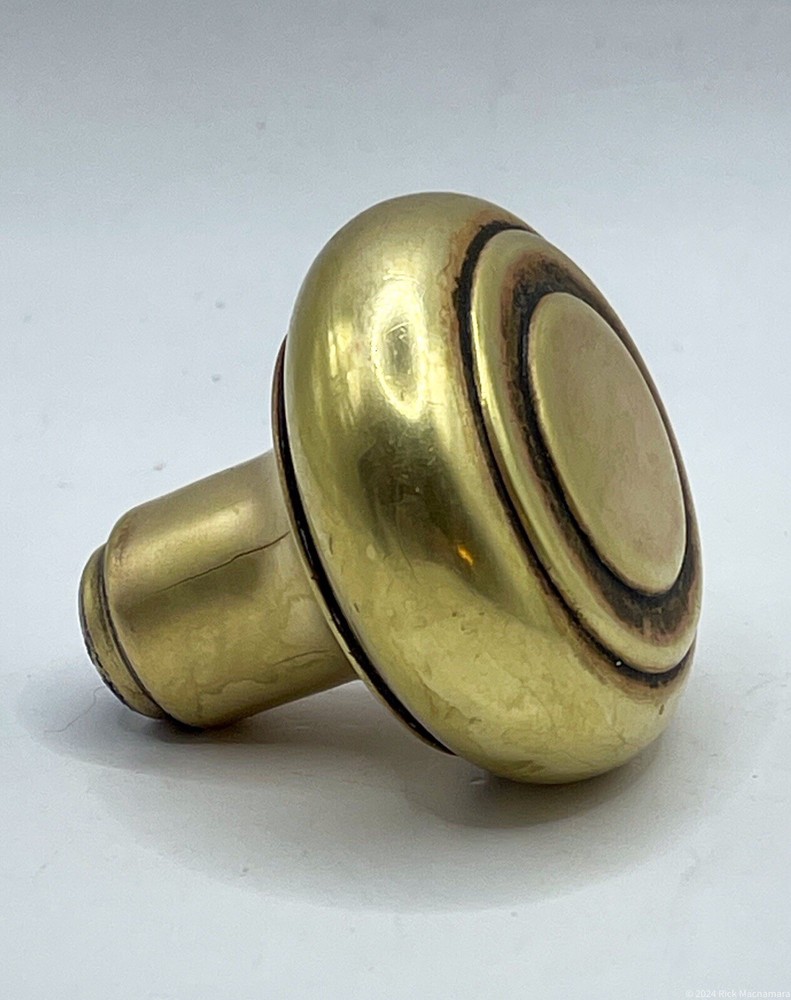 Antique Solid BRASS/BRONZE DOOR KNOB Concentric Rings Circles Heavy