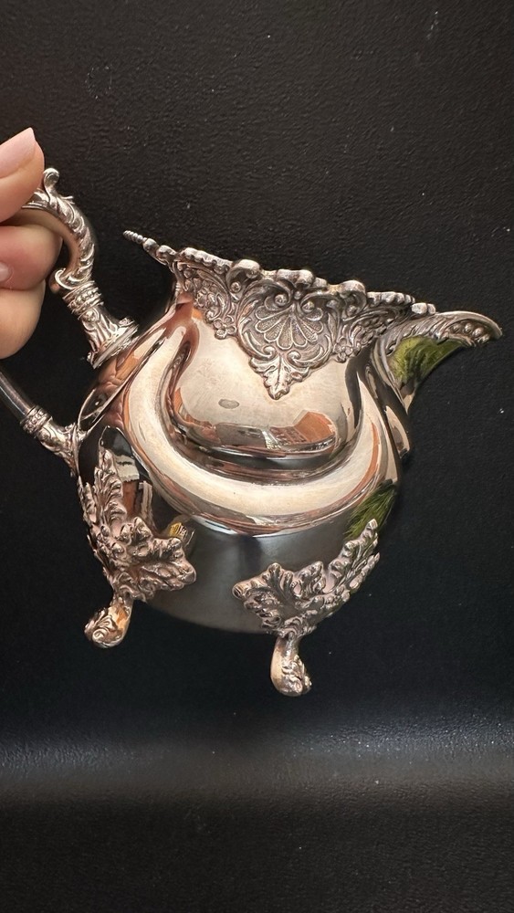 Elegant Silver coated Creamer with Ornate Design
