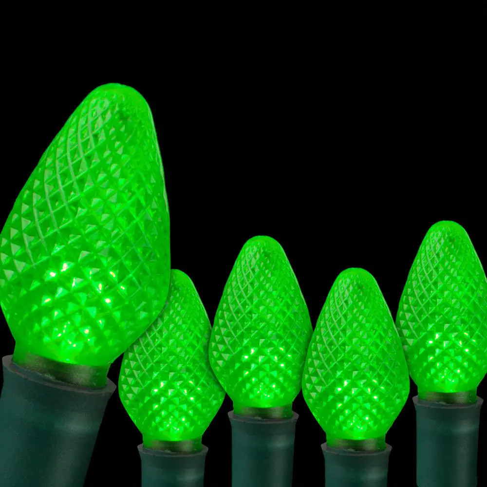 Superbright 16 Ft. 25-Light LED Green C7 String Light Set