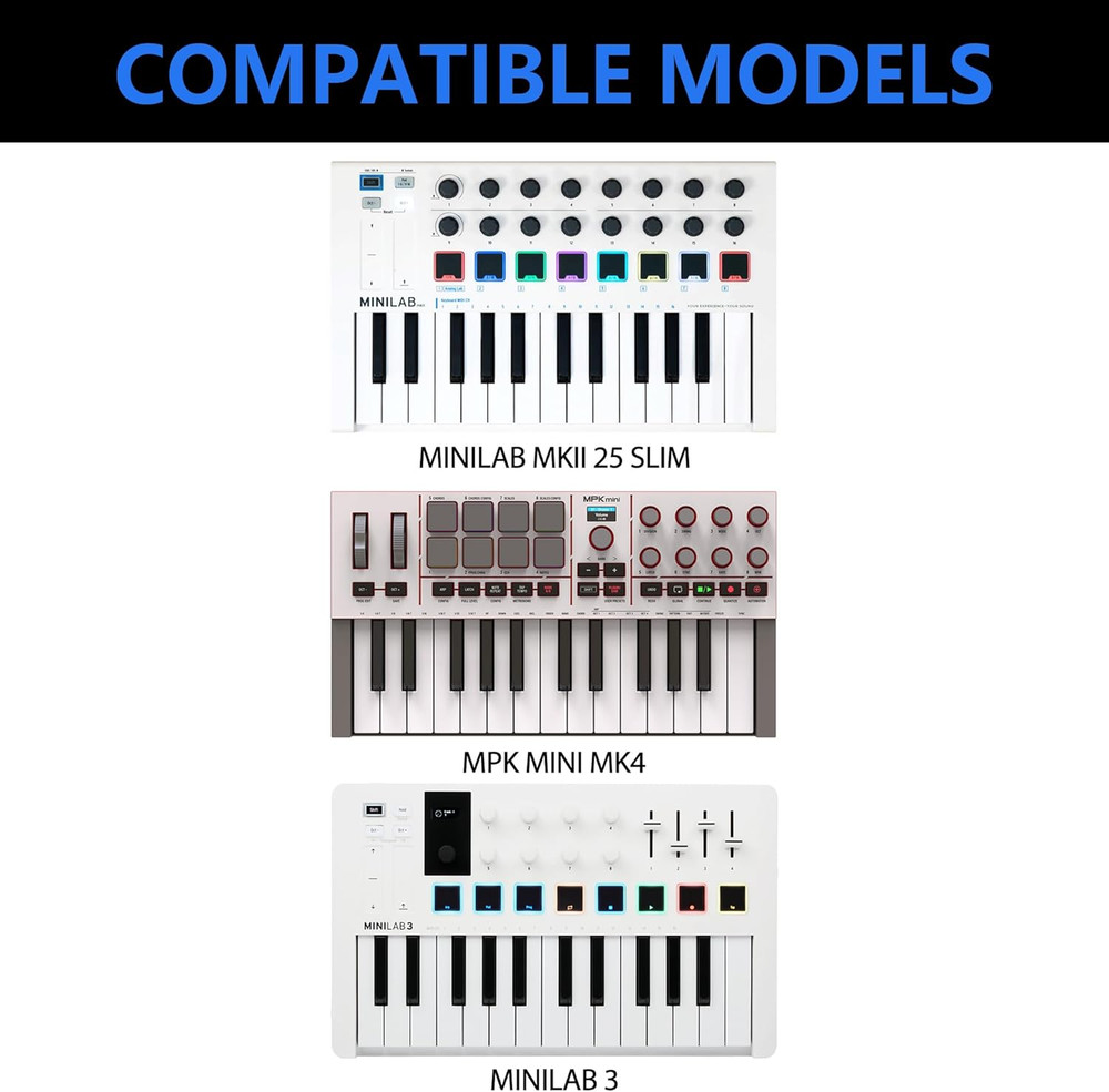 Premium Velvet MIDI Keyboard Controller Case Compatible with Arturia MiniLab 3,