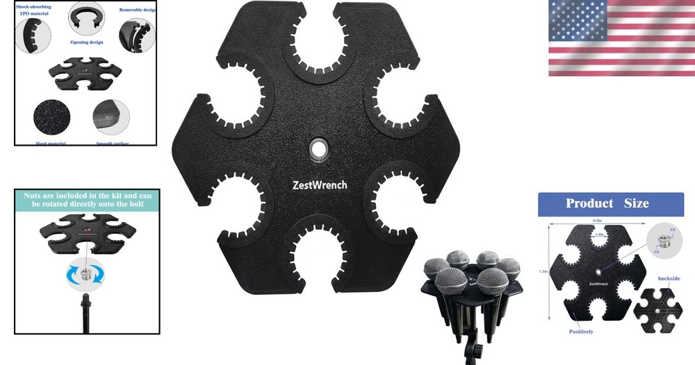 Microphone Holder Multi Mic Holder for Wired and Wireless Mics Multiple Micro...