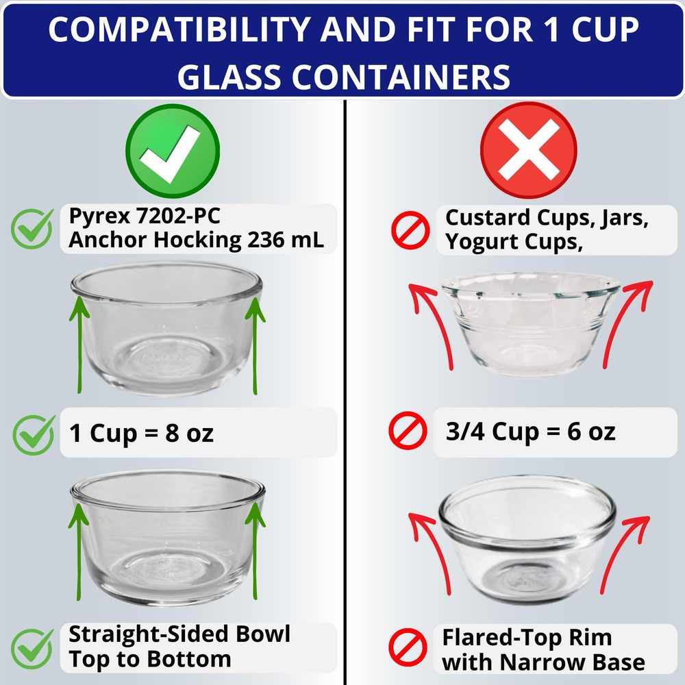 1, 2, 4 & 7 Cup Blue Round & 3, 6, 11 Cup Blue Rectangle Replacement Lids/Cov...