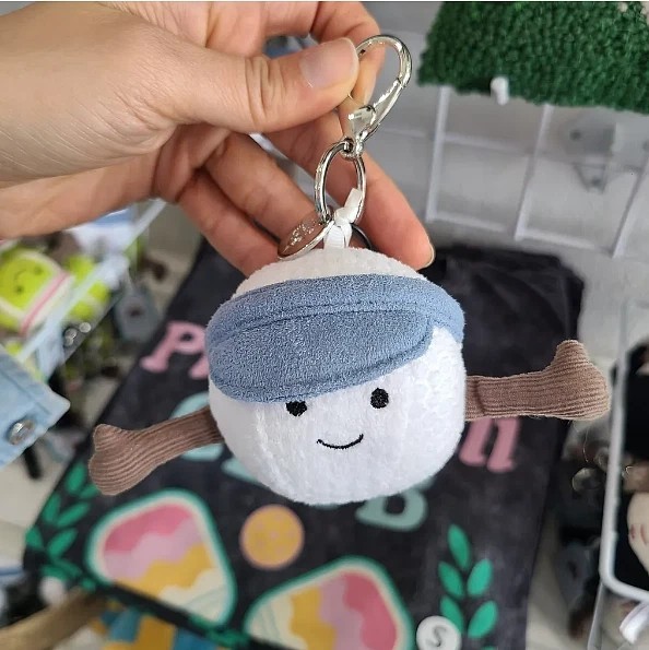 Jellycat Amuseables Golf Ball Keychain Bag Charm Plush NWT + Pouch