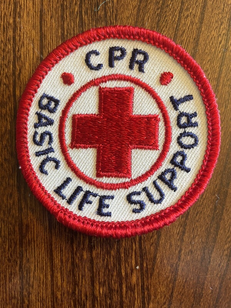 Vintage Basic Life Support Red Cross Embroidered Patch