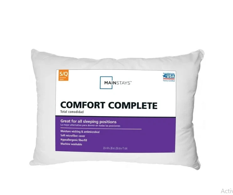 Mainstays Comfort Complete Bed Pillow, Standard/Queen (2 Pack)