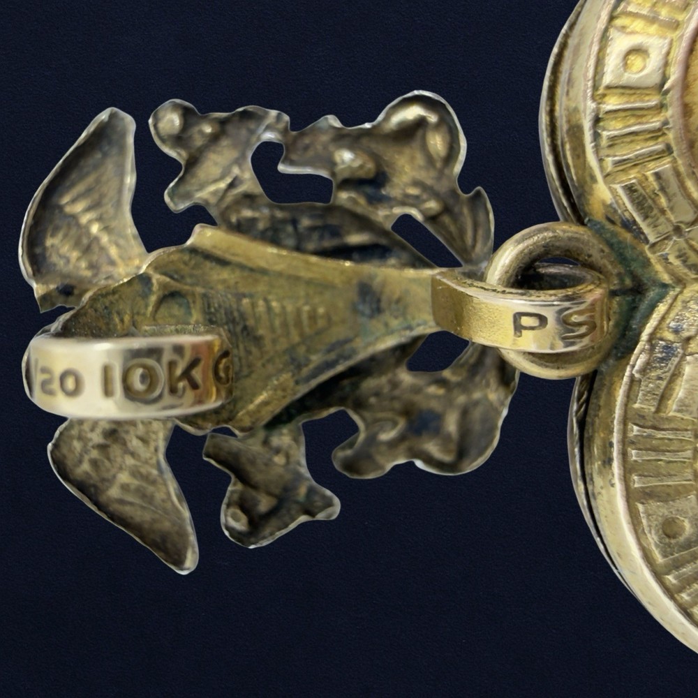 WWII Air Force Navy 10K G.F GOLD Sweetheart Heart LOCKET Pendant Watch Charm Fob