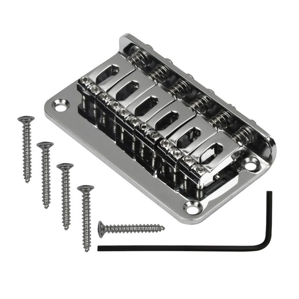 Metal Chrome 6-String Electric Guitar Fixed Bridge with 10.5mm String Space D