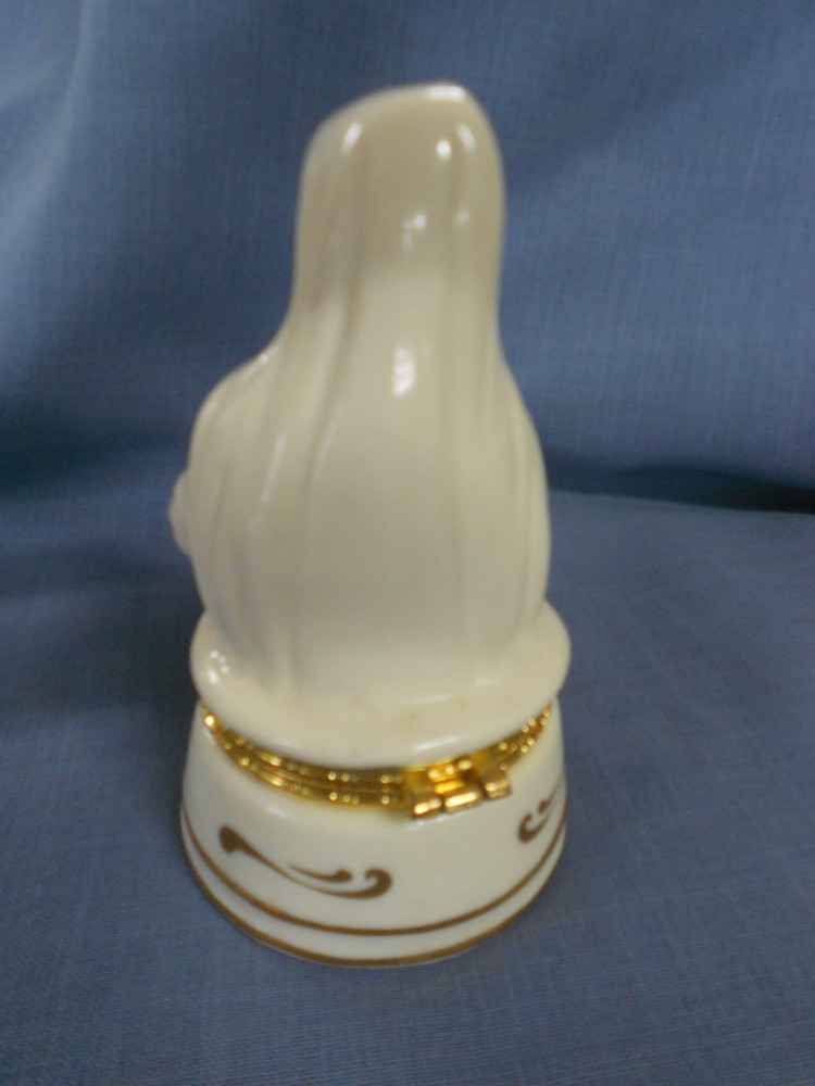 Baum Brothers Mary with Cross Rosary Beads Container 4 inches high