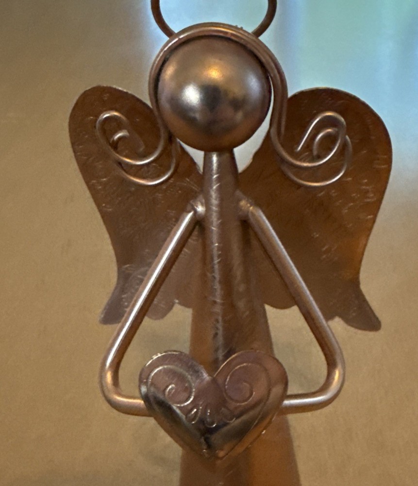 Copper Embossed Angel Bell Ornament 10"