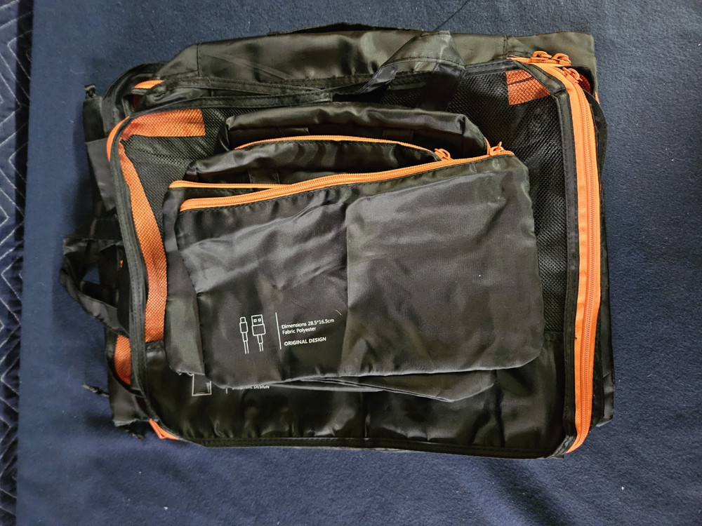 16 pc Black & Orange Packing Organizers