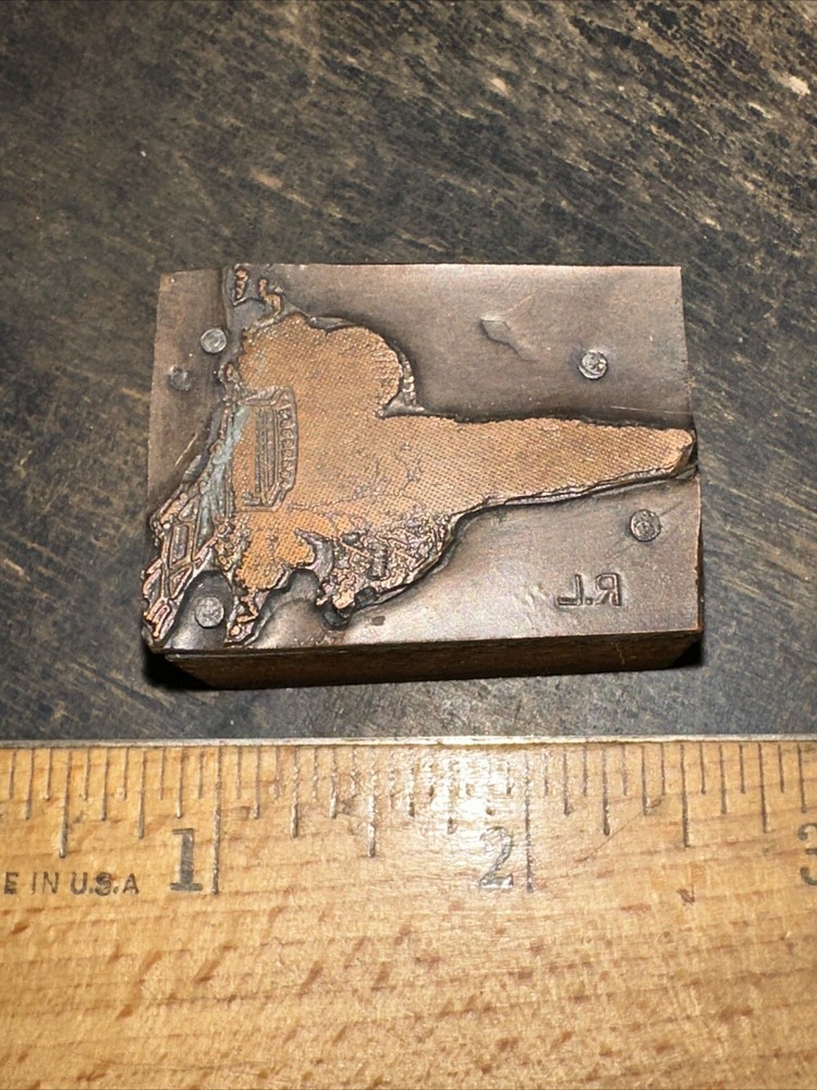 Print Block ( Park Bench Scene ) Copper Face