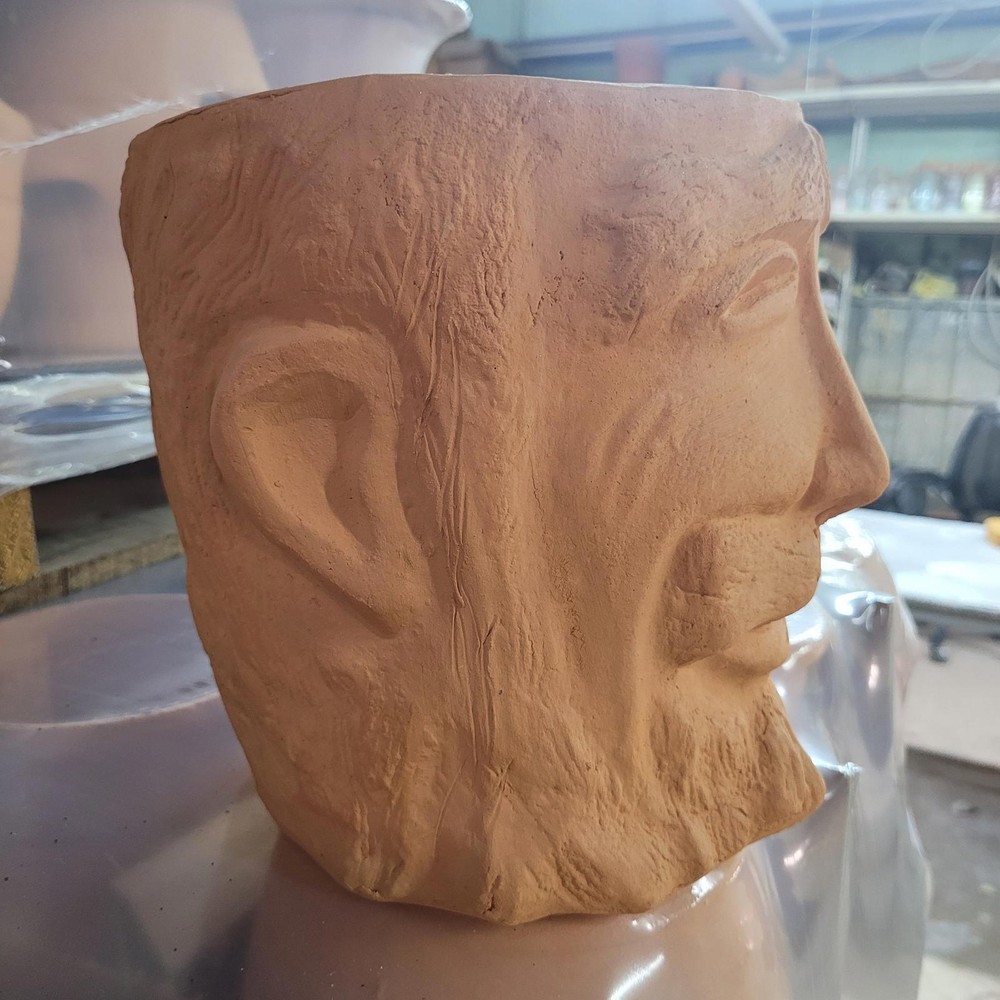 Terra Cotta Face Pot Planter