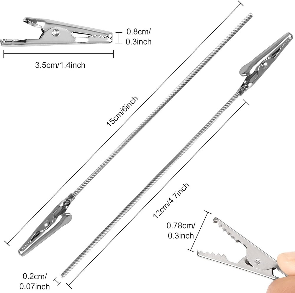40 Metal Wire Long-Tailed Alligator Clips: Elegant Solution for Displays