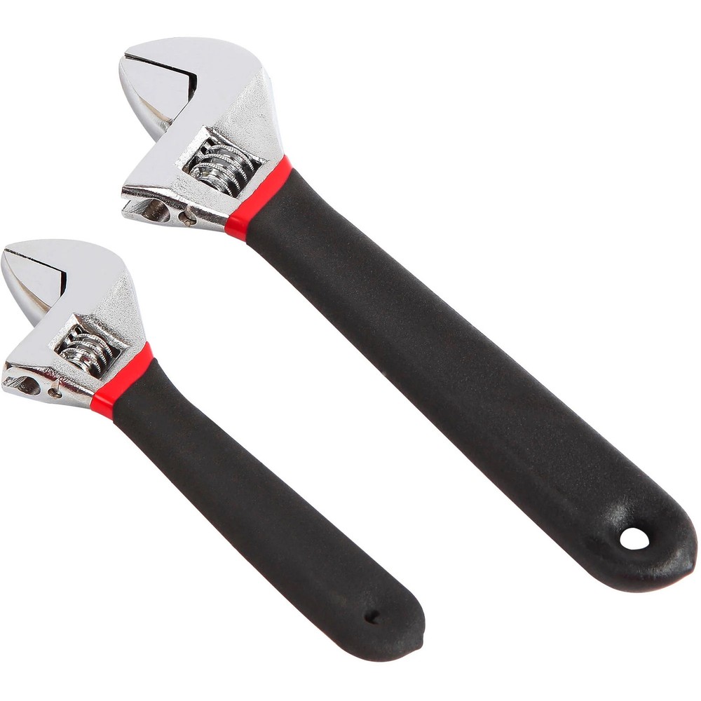 Hyper Tough 2-Piece Adjustable Wrench Set with Comfort Handles