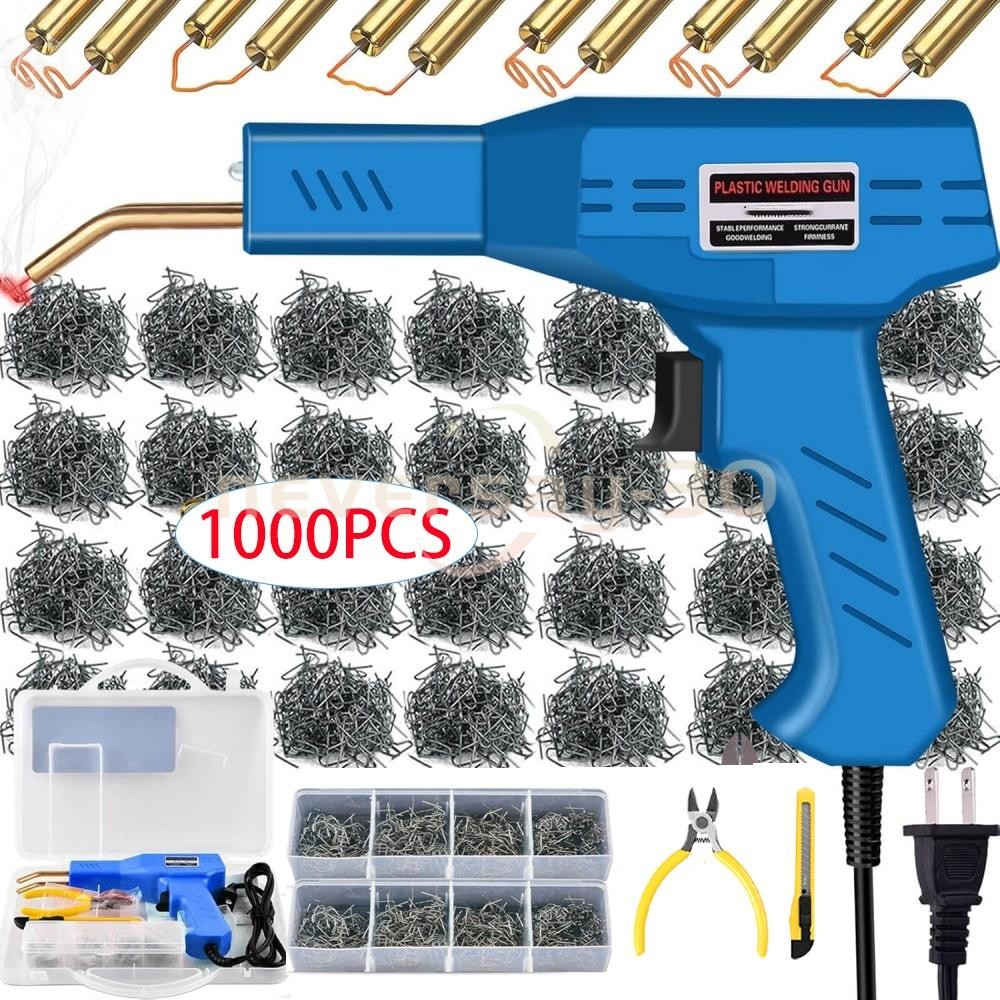 Hot Stapler Car Bumper Fender Welder Gun Plastic Repair Kit 1000 Staples New