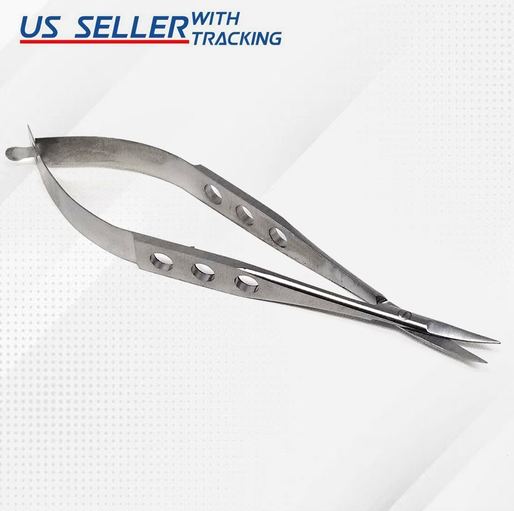 Castroviejo Curved Scissors Sharp/Sharp Micro Surgery Shears German Stainless CE