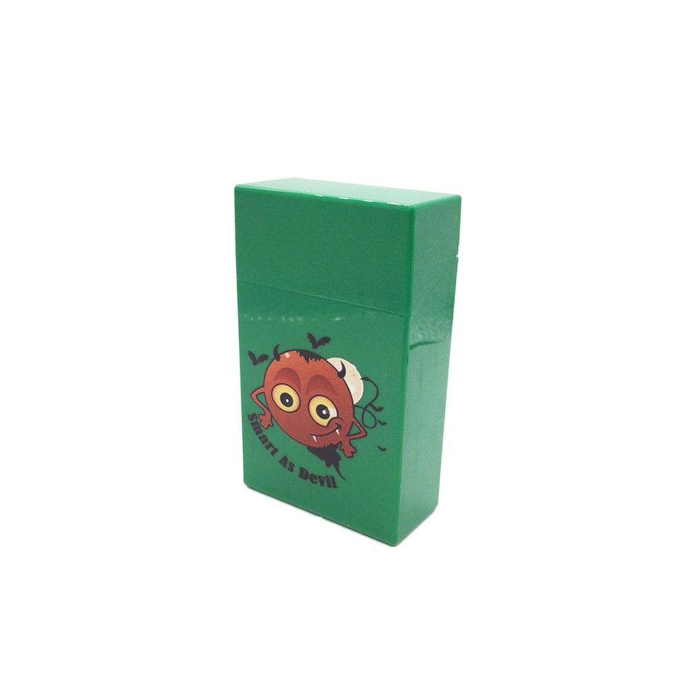 4 Pack King Size Push-to-Open Plastic Cigarette Case Devil Image