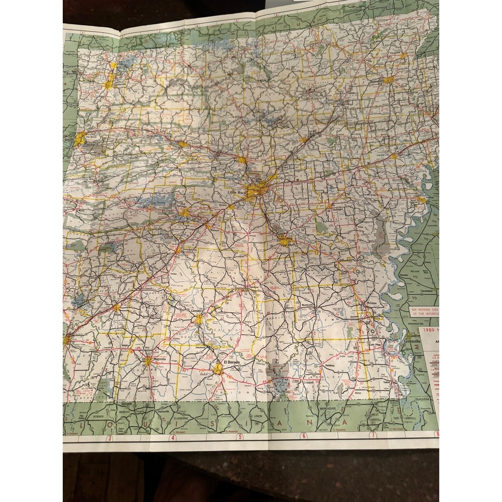 Arkansas State Highway Map Vintage 1990 map