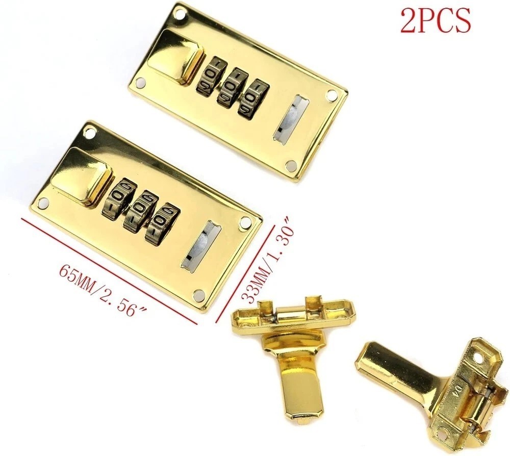 2 Pcs Tool Box Hasp Luggage Combination Lock Briefcase Replacement