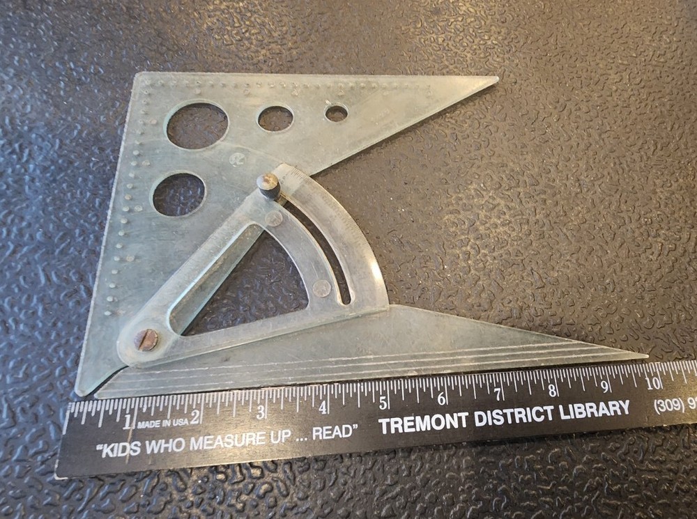 Vintage C-THRU Adjustable Triangle Drafting Square # AT8 ~ MADE IN USA 🇺🇸 -