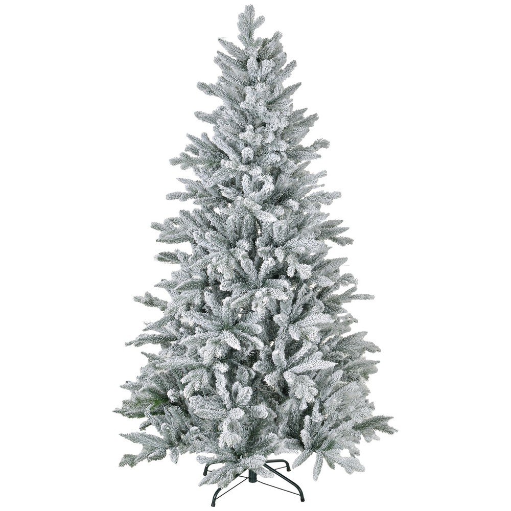 6 Foot Snow Flocked Artificial Christmas Tree, Easy Assembly