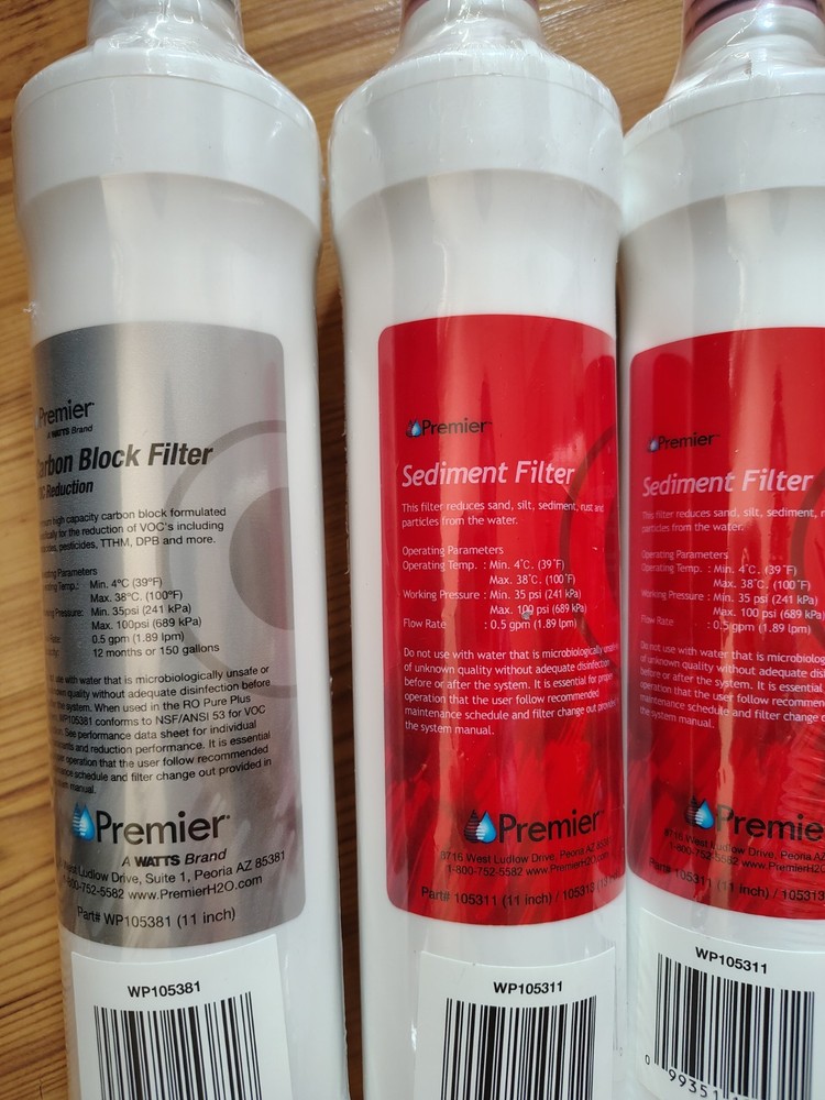 Watts Premier WP531109 RO Pure Plus Water Filter Replacement Kit Multi 5 Pack