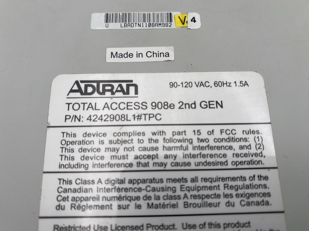 Adtran Total Access 908E 2nd Gen 4242908L1 Network Gateway
