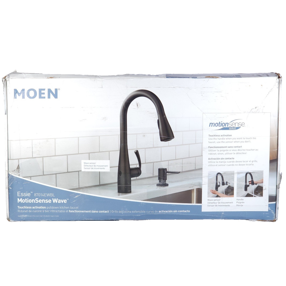 Moen 87014EWBL Touchless Wave Pull Down Kitchen Faucet Matte Black READ