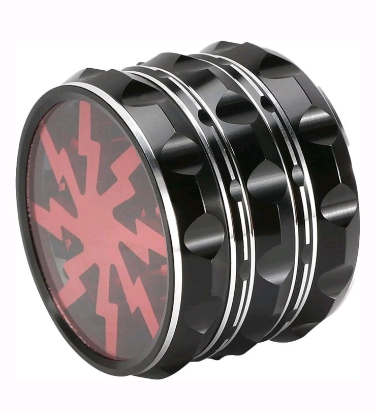 2.5" Lightning Red, Black & Silver Manual Spice Grinder