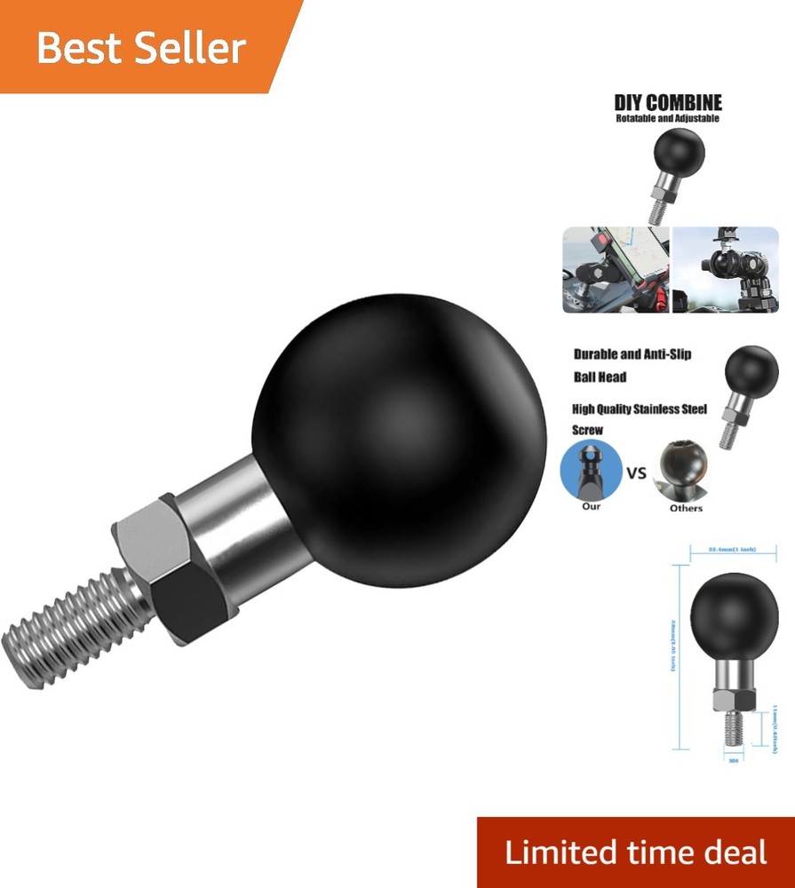 1'' Ball Adapter with M6 Threaded Post - RAM Mounts Compatible, Waterproof
