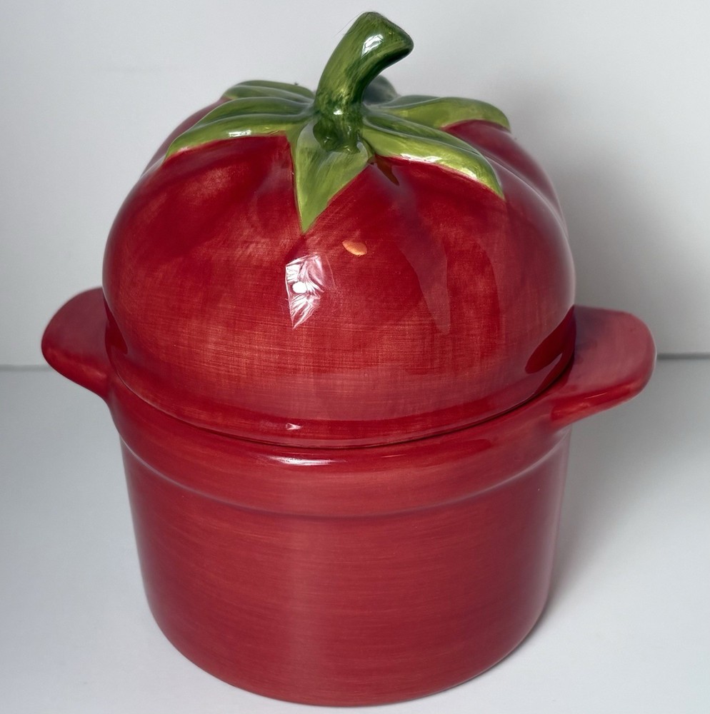Philippe Richard TOMATO  Veggie Casserole Hand Painted Mini Baking Dish 10oz