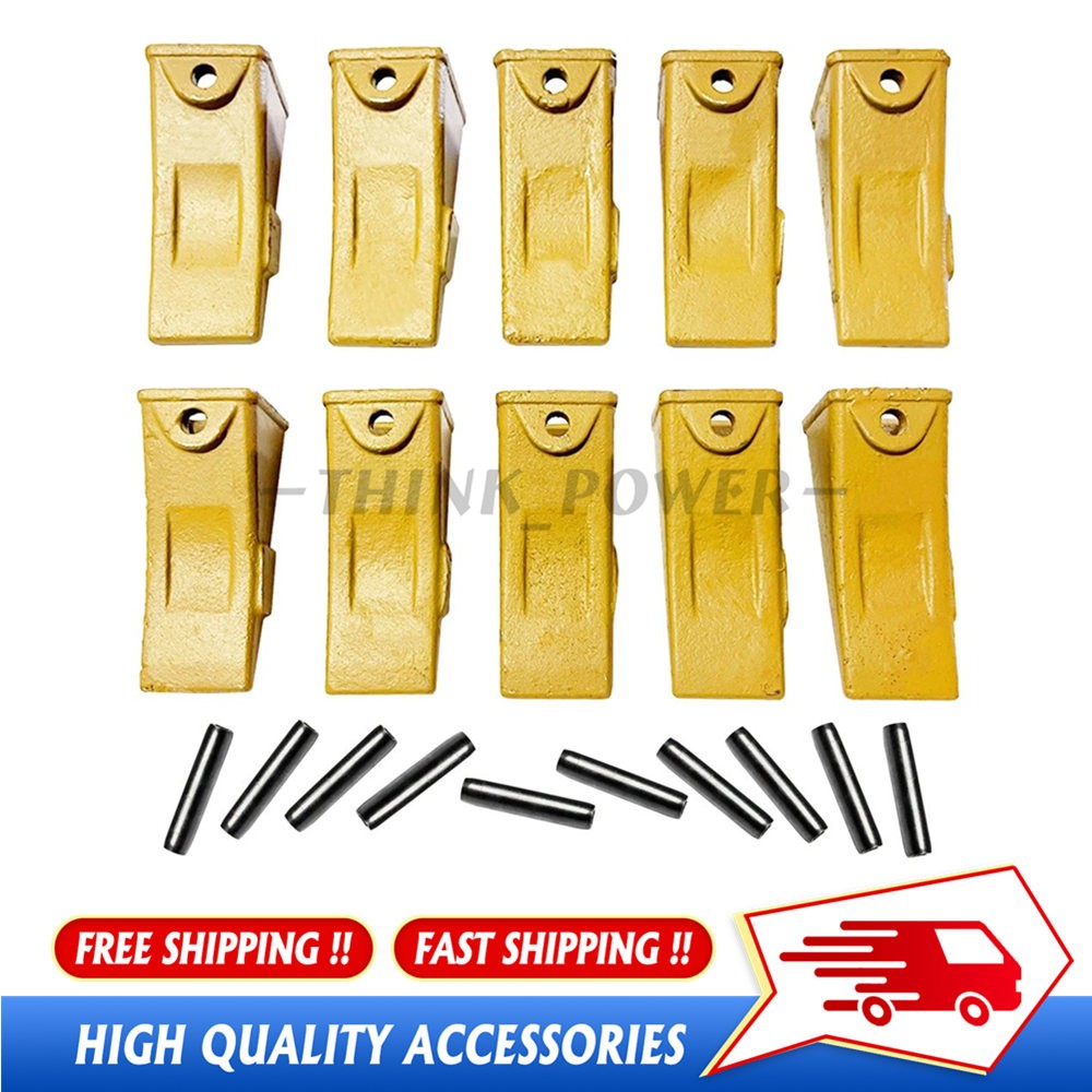 10 Pack X156 L Long Teeth with ROLL PINS for Digging Buckets
