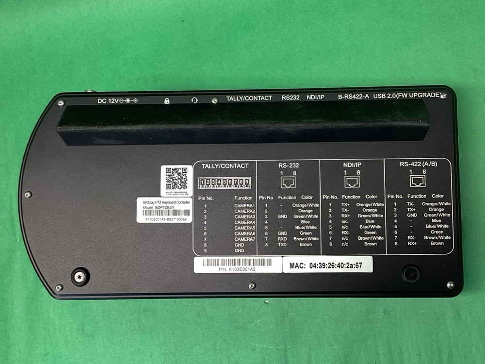 BirdDog BDPTZKEY PTZ Camera Keyboard Controller NDI VISCA - POWERS ON UNTESTED