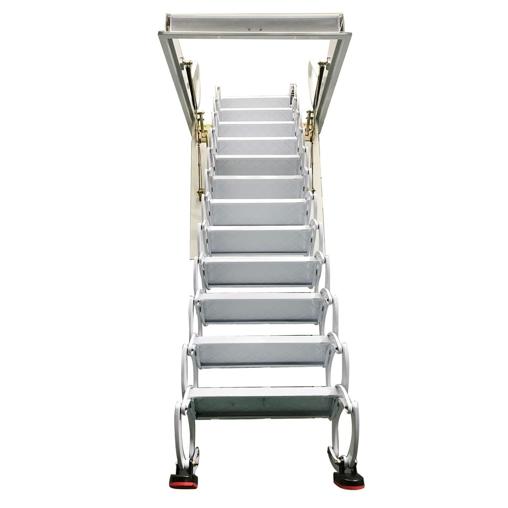 9.84ft Folding Loft Ladder Stairs 12 Steps Attic Pull Down Ceiling Ladder