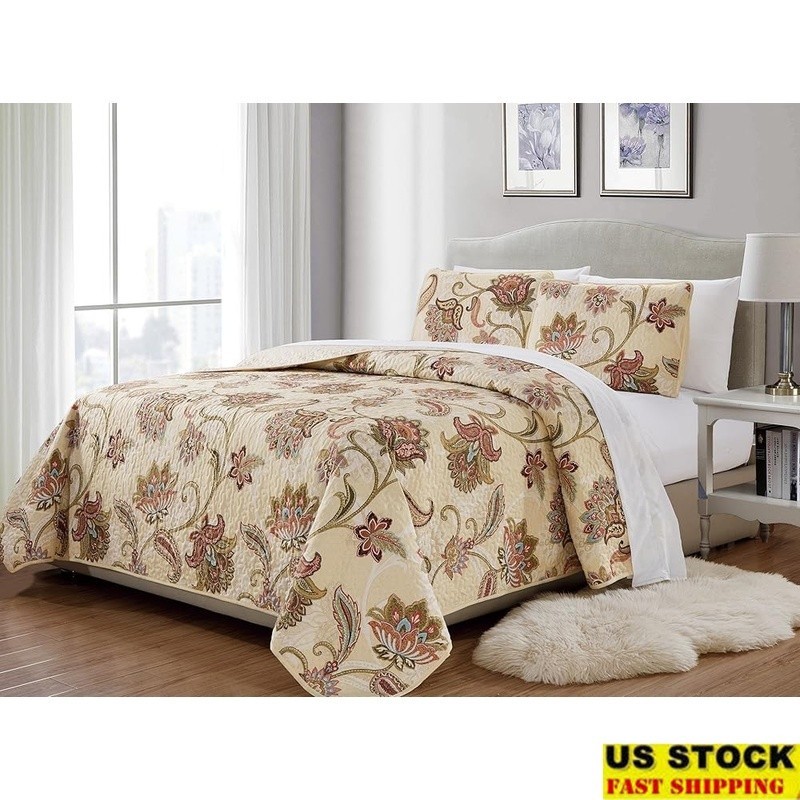 High Quality Soft Microfiber Bedspread Set Bed Cover Comforter Home Use