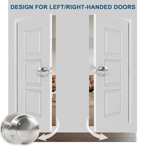 Passage Door Knobs Satin Nickel Door Knobs, for Hallway & Closet Non 6 Pack