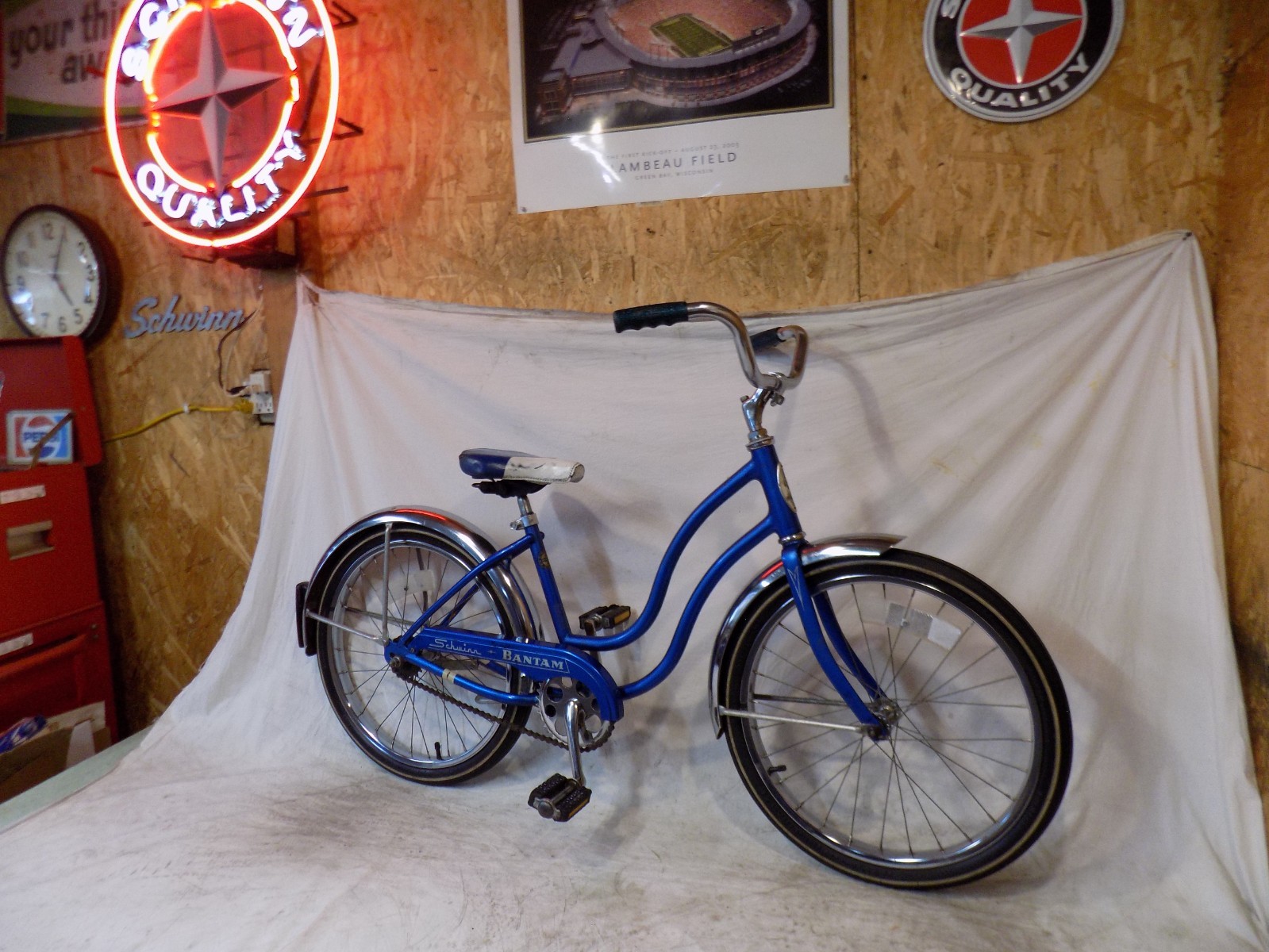 1977 SCHWINN BANTAM 20" STINGRAY MUSCLE BIKE S7 BLUE HOLLYWOOD SUPERIOR TIRES S7