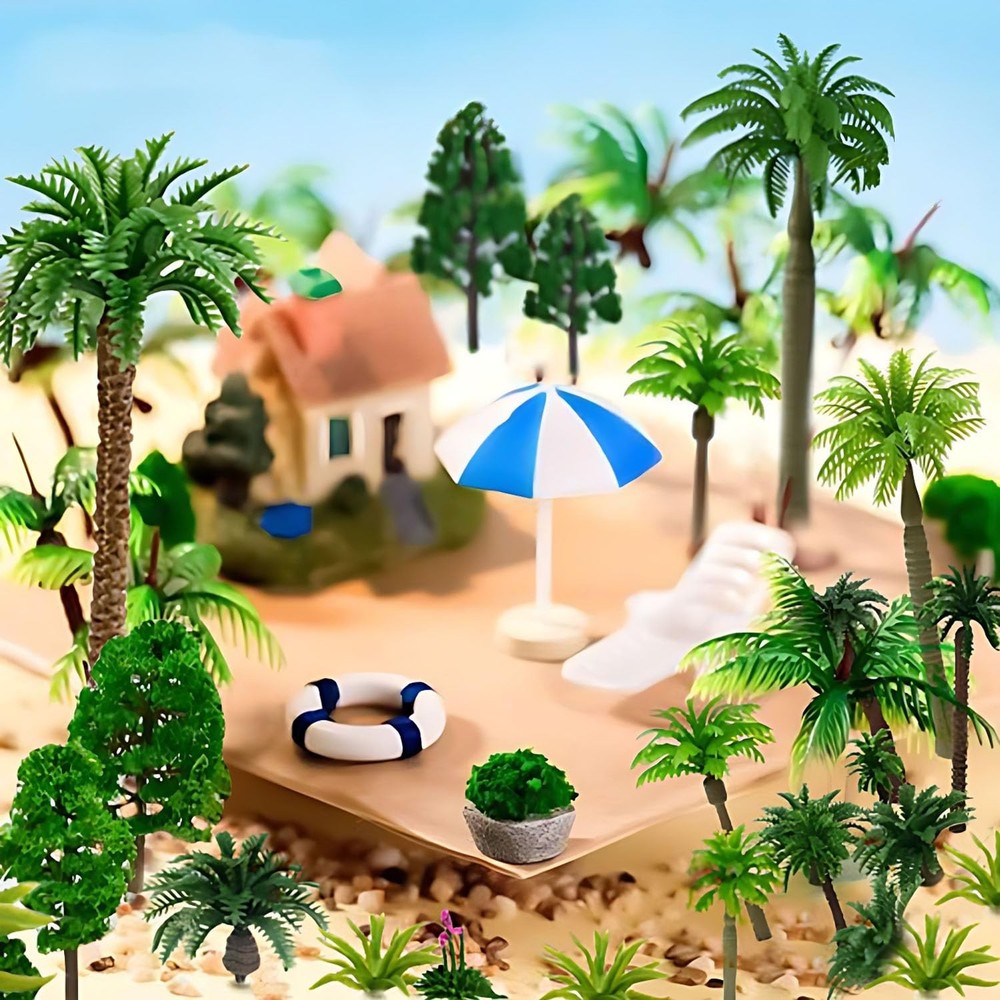 Model Trees, Miniature Palm Trees, 38Pcs, Architecture Tree, Rainforest with ...
