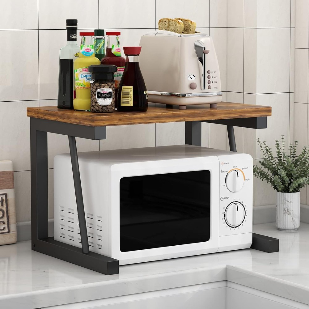 Desktop Printer Stand 2-Tier Wood Rustic Printer Shelf 3D & Laser Printer